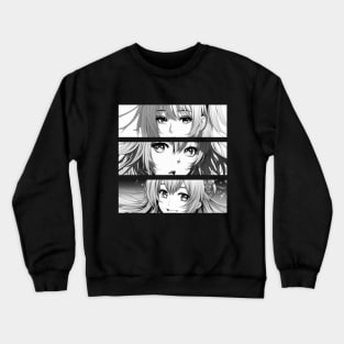 Anime Lewd Girl's Sad and Happy Moment Crewneck Sweatshirt